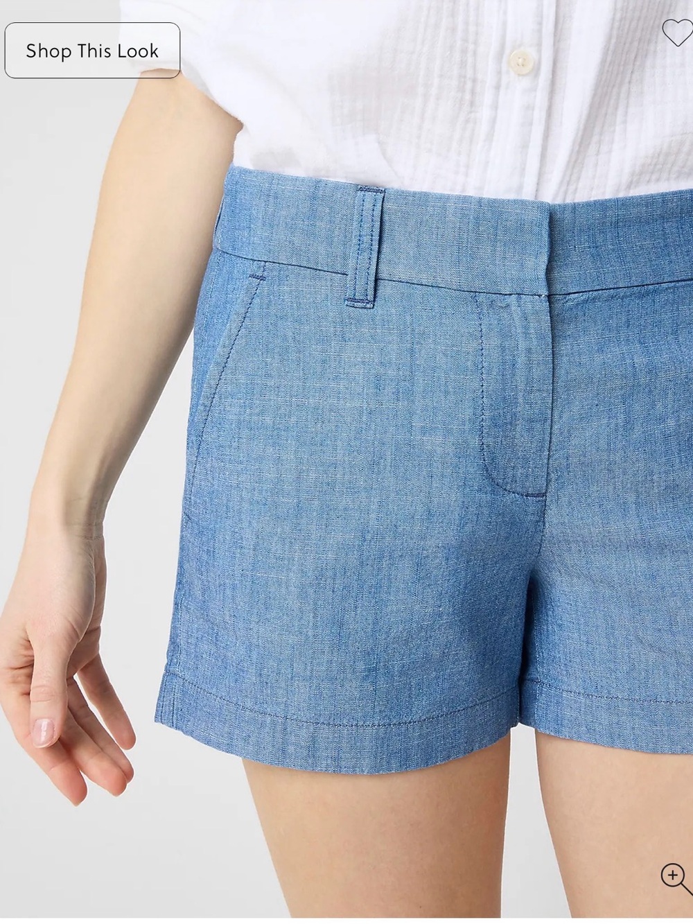 J. Crew Factory Chambray Blue Tailored Linen-Blend Shorts
